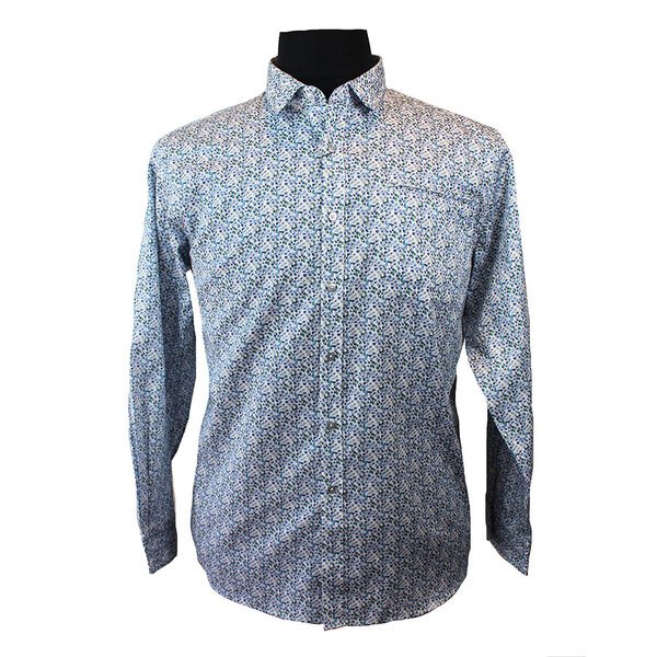 Berlin George Floral Print Long Sleeve Shirt-shop-by-brands-Beggs Big Mens Clothing - Big Men's fashionable clothing and shoes