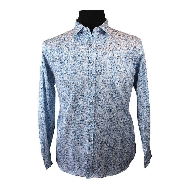 Berlin Dylan Satin Print Long Sleeve Shirt-shop-by-brands-Beggs Big Mens Clothing - Big Men's fashionable clothing and shoes