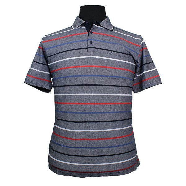 Casa Moda 310600 Cotton Mix Horizontal Stripe Polo with Pocket-shop-by-brands-Beggs Big Mens Clothing - Big Men's fashionable clothing and shoes