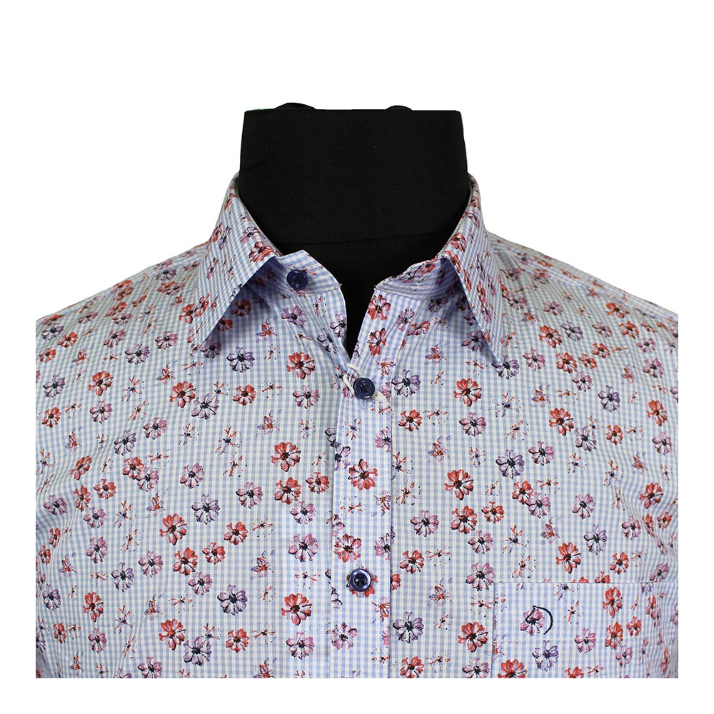 Innsbrook Cotton Mini Check Floral Pattern Shirt - Shop by Brands ...