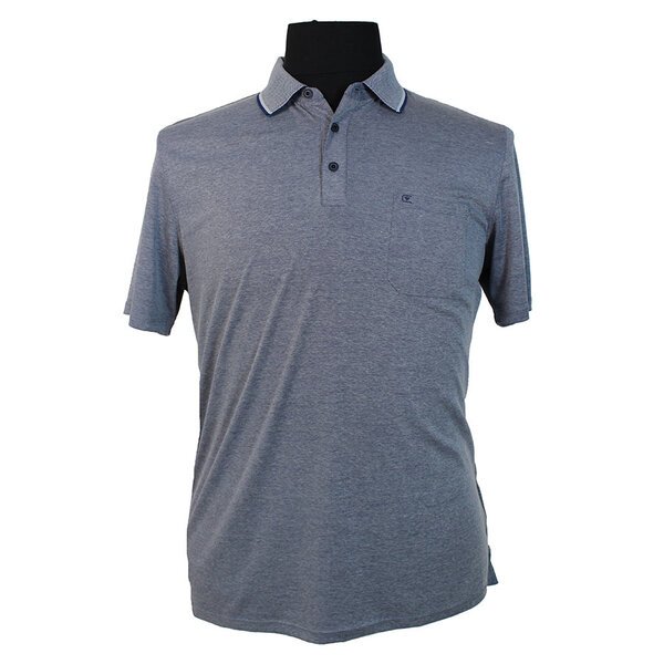 Casa Moda Cotton Mix Marle Weave Polo with Pocket Blue-shop-by-brands-Beggs Big Mens Clothing - Big Men's fashionable clothing and shoes