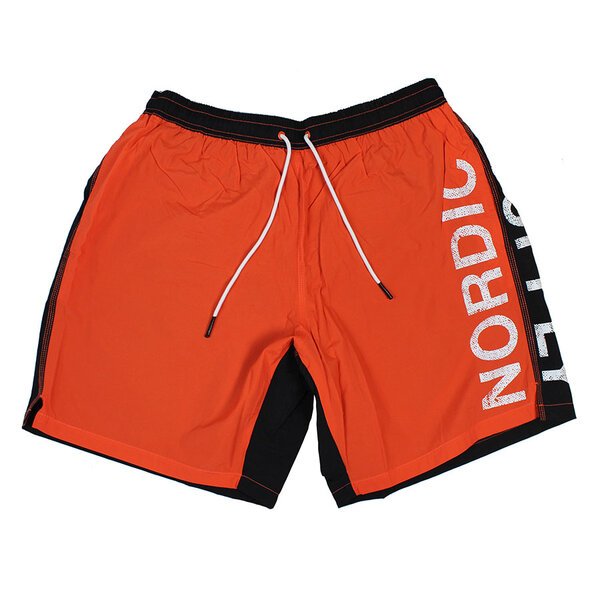 North 56 Nordic Print Black Orange Swim Short-shop-by-brands-Beggs Big Mens Clothing - Big Men's fashionable clothing and shoes