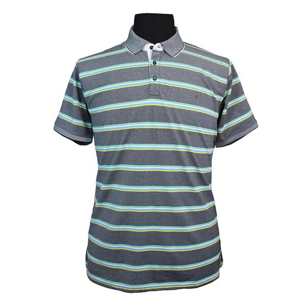 Casa Moda Cotton Mix Multi Horizontal Stripe Fashion Polo-shop-by-brands-Beggs Big Mens Clothing - Big Men's fashionable clothing and shoes