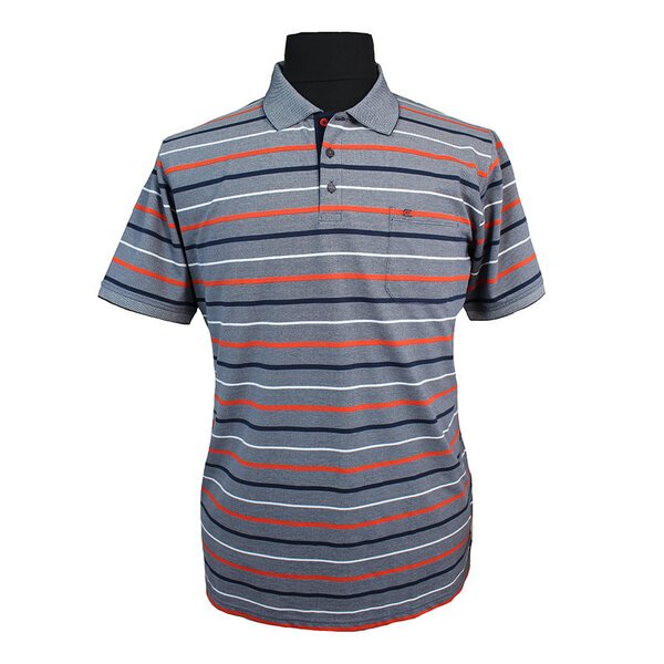 Casa Moda Cotton Mix Pique Weave Multi Stripe Fashion Polo-shop-by-brands-Beggs Big Mens Clothing - Big Men's fashionable clothing and shoes