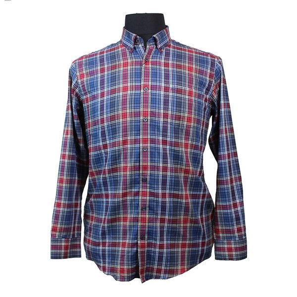 Casa Moda Pure Cotton Multi Check Buttondown Collar Shirt-shop-by-brands-Beggs Big Mens Clothing - Big Men's fashionable clothing and shoes