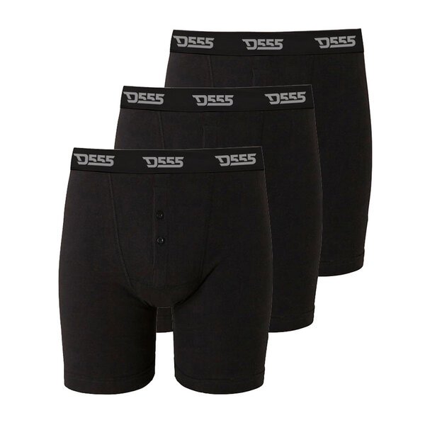 H&H Men's Loose Knit Boxers 3 Pack Black