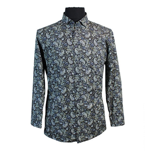 Casa Moda Cotton Floral Paisley Pattern LS Shirt-shop-by-brands-Beggs Big Mens Clothing - Big Men's fashionable clothing and shoes