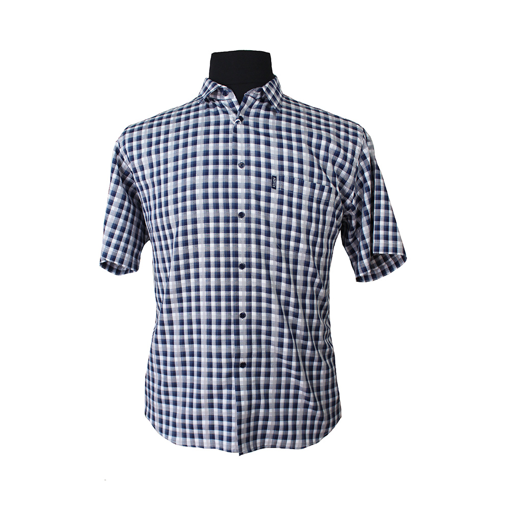 Aertex Navy Check Short Sleeve Shirt