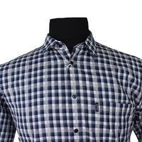 Aertex Navy Check Short Sleeve Shirt