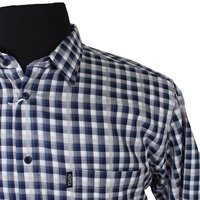 Aertex Navy Check Short Sleeve Shirt