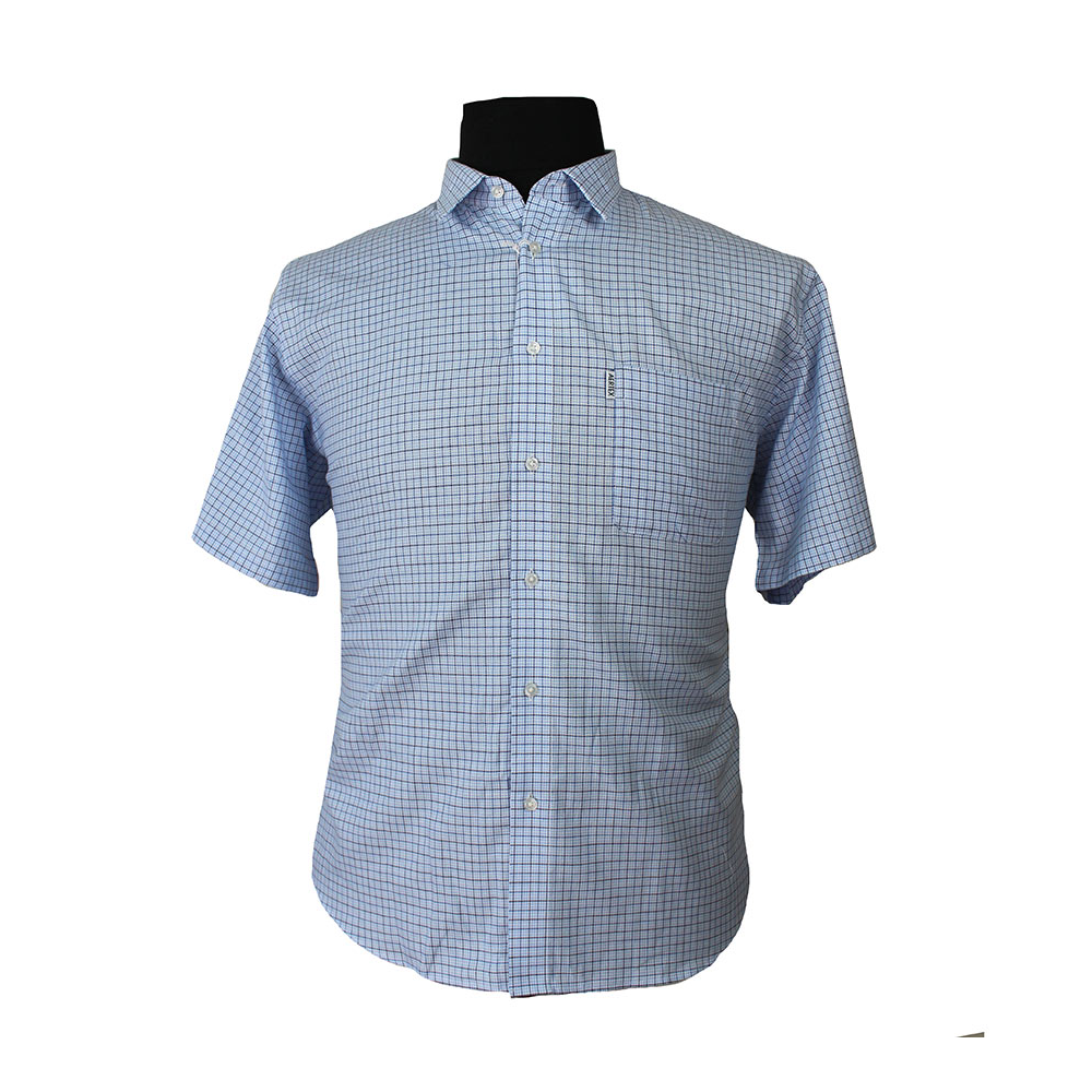 Aertex Light Blue Small Check Short Sleeve Shirt - Get your Aertex ...