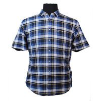 Paddocks Navy Check Cotton SS Shirt