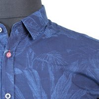 Paddocks Navy Palm Cotton SS Shirt