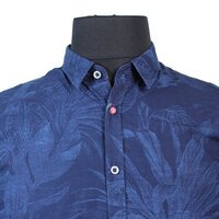 Paddocks Navy Palm Cotton SS Shirt