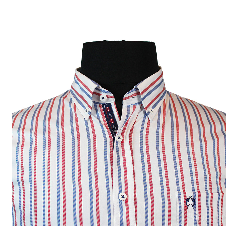 Campione Luxury Cotton Double Vertical Stripe Fashion LS Shirt ...