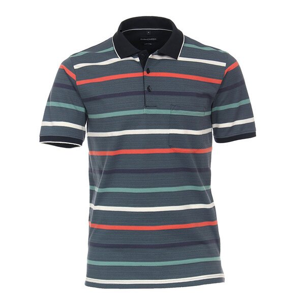 Casa Moda Cotton Mix Multi Horizontal Stripe Fashion Polo-shop-by-brands-Beggs Big Mens Clothing - Big Men's fashionable clothing and shoes