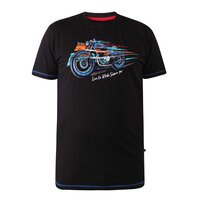 D555 Chinford Live To Ride Tee Black