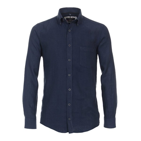 Casa Moda Linen LS Shirt Navy-shop-by-brands-Beggs Big Mens Clothing - Big Men's fashionable clothing and shoes