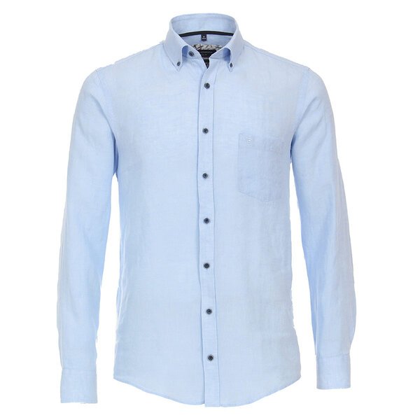 Casa Moda Linen LS Shirt Sky-shop-by-brands-Beggs Big Mens Clothing - Big Men's fashionable clothing and shoes