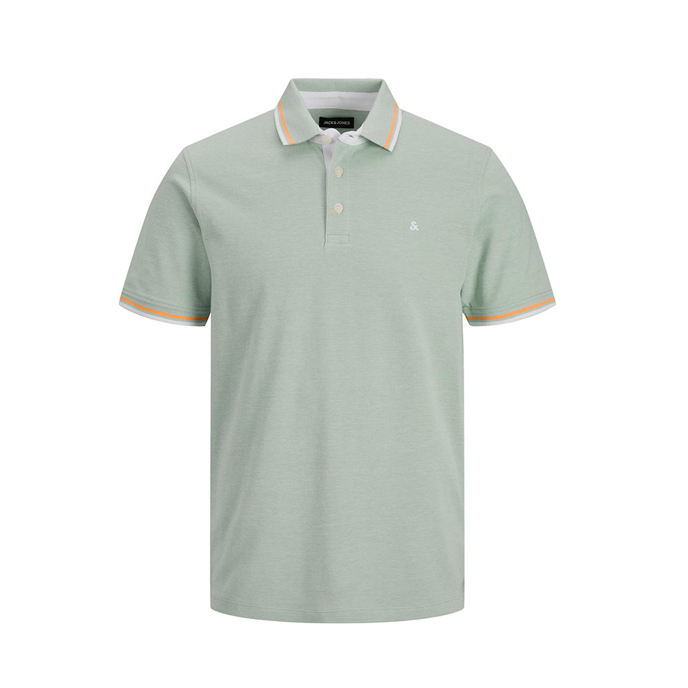 Jack and Jones Cotton Contrast Trim Polo Granite Green - Shop by Brands ...