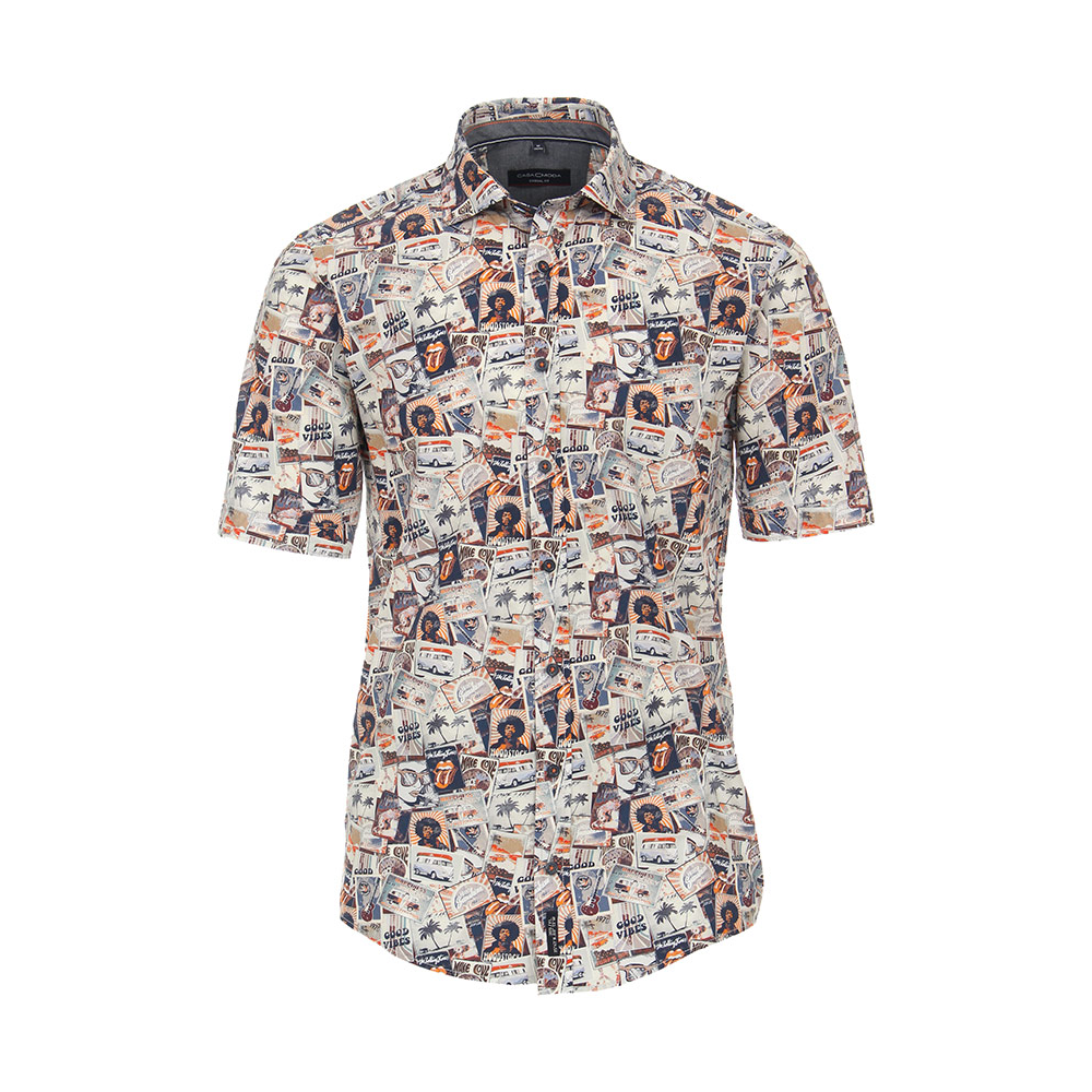 Casa Moda Icon Print Short Sleeve Shirt