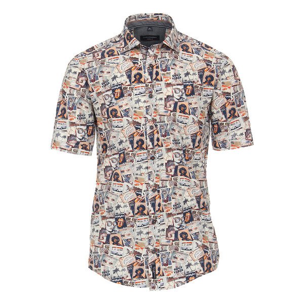 Casa Moda Icon Print Short Sleeve Shirt-shop-by-brands-Beggs Big Mens Clothing - Big Men's fashionable clothing and shoes