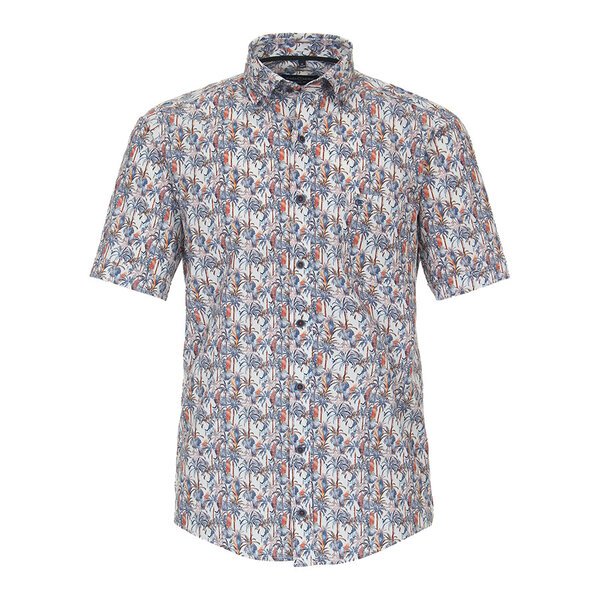 Casa Moda Palm Print Short Sleeve Shirt-shop-by-brands-Beggs Big Mens Clothing - Big Men's fashionable clothing and shoes