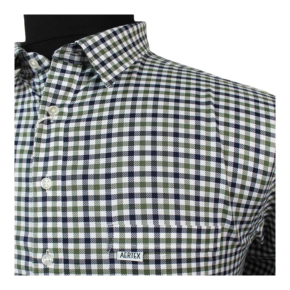 Aertex Cellular Pure Cotton Small Check Shirt - Get your Aertex comfort ...
