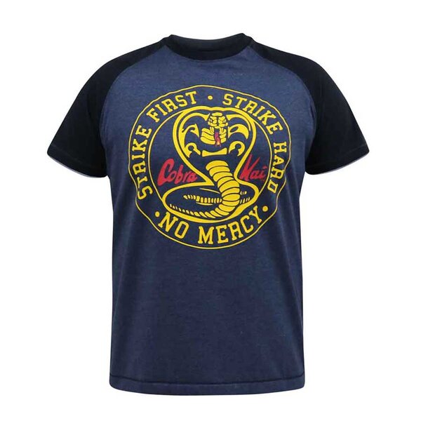 D555 Cobra Kai Print Tee Denim Marl Navy-shop-by-brands-Beggs Big Mens Clothing - Big Men's fashionable clothing and shoes