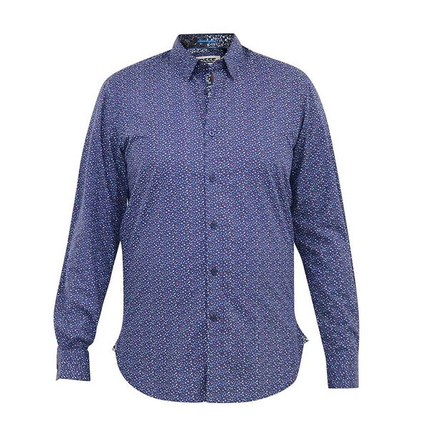 D555 Pure Cotton Mini Flower Petal LS Shirt-shop-by-brands-Beggs Big Mens Clothing - Big Men's fashionable clothing and shoes