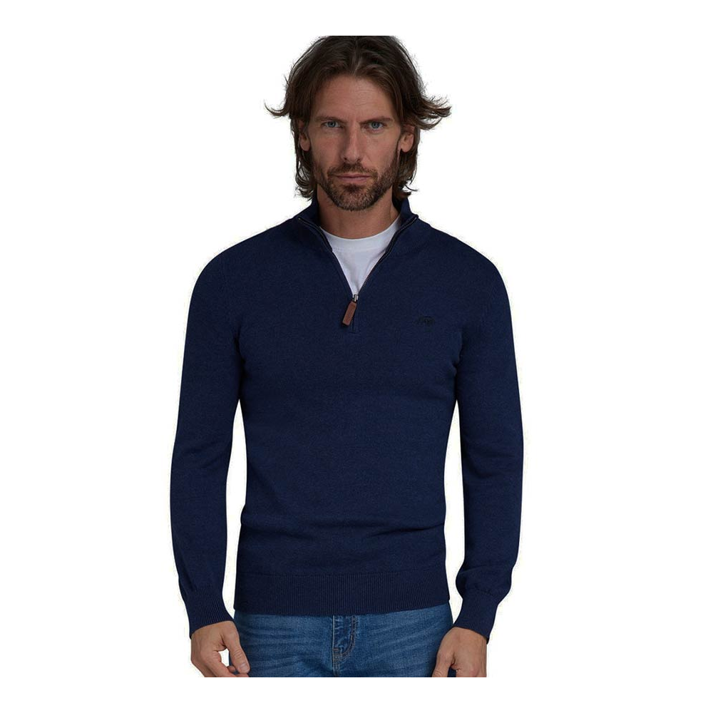 Raging Bull Quarter Zip Cotton Sweater Navy - Shop by Brands-Raging ...