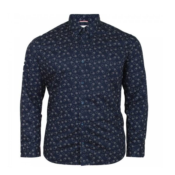 Ben Sherman Stipple Print Circle LS Navy-shop-by-brands-Beggs Big Mens Clothing - Big Men's fashionable clothing and shoes