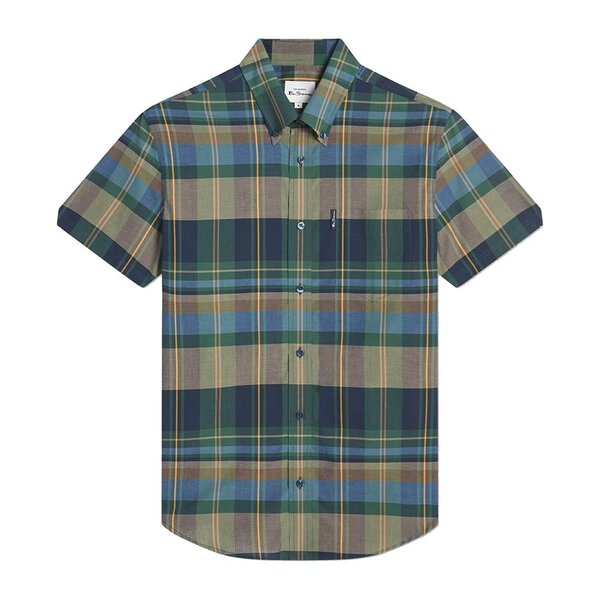 Ben Sherman Tartan Green SS Shirt Green-shop-by-brands-Beggs Big Mens Clothing - Big Men's fashionable clothing and shoes