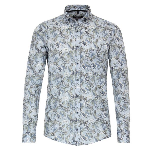 Casa Moda Long Sleeve Floral Print Shirt Sky Green-shop-by-brands-Beggs Big Mens Clothing - Big Men's fashionable clothing and shoes