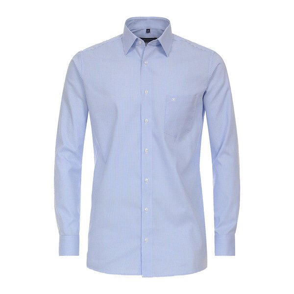 Casa Moda Mini Check Business Shirt Sky-shop-by-brands-Beggs Big Mens Clothing - Big Men's fashionable clothing and shoes