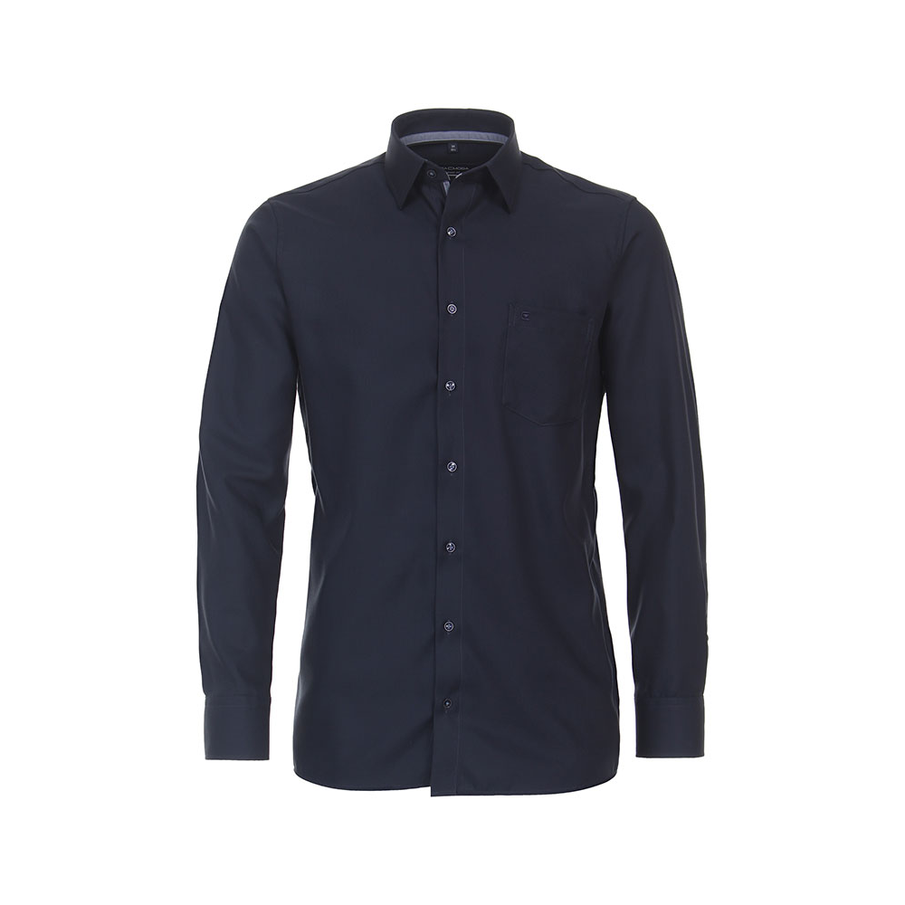 Casa Moda Rope Weave Pattern Business Shirt Dark Navy