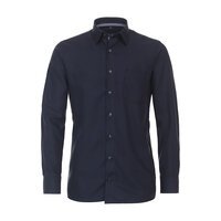 Casa Moda Rope Weave Pattern Business Shirt Dark Navy