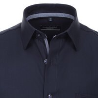 Casa Moda Rope Weave Pattern Business Shirt Dark Navy