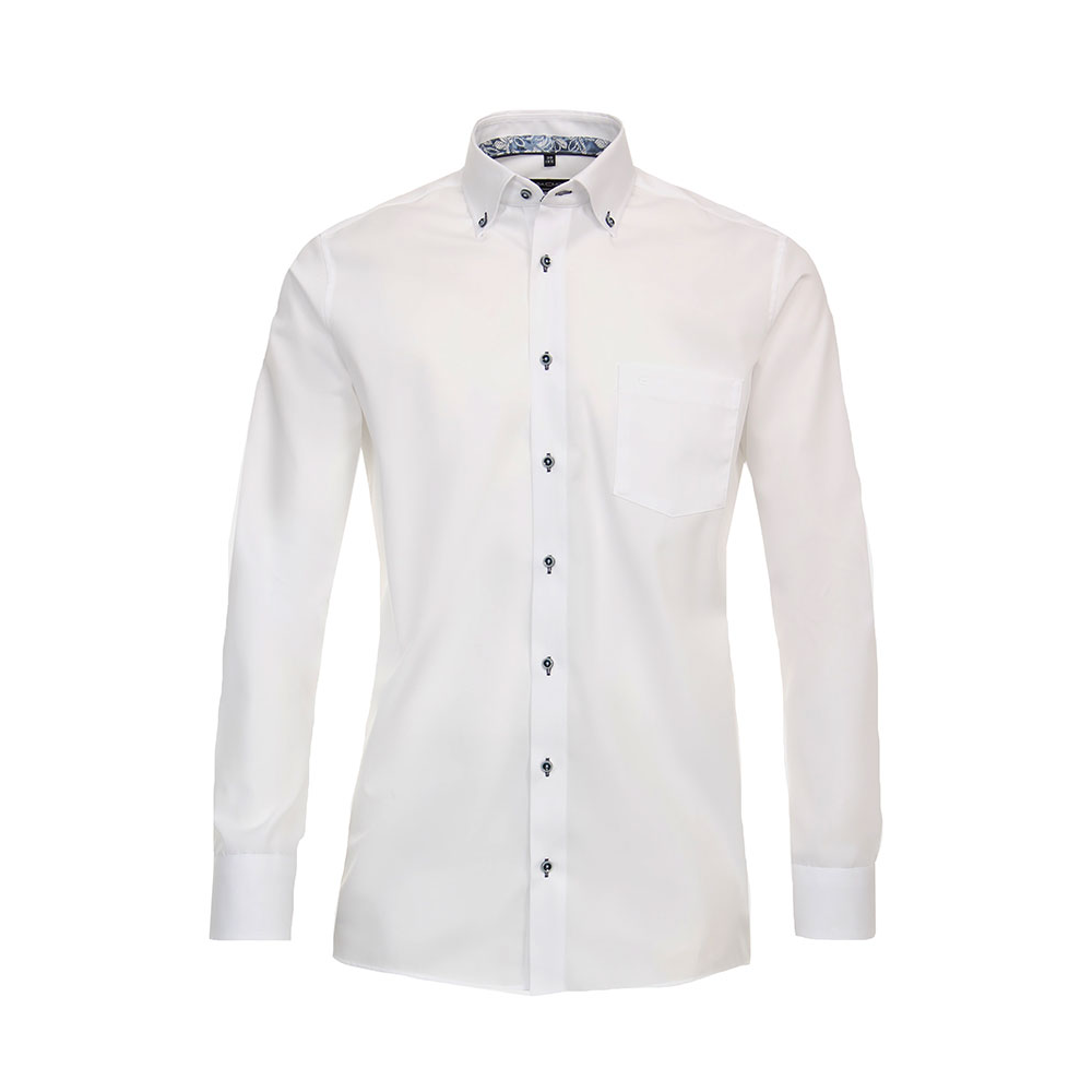 Casa Moda Plain White Buttondown Collar