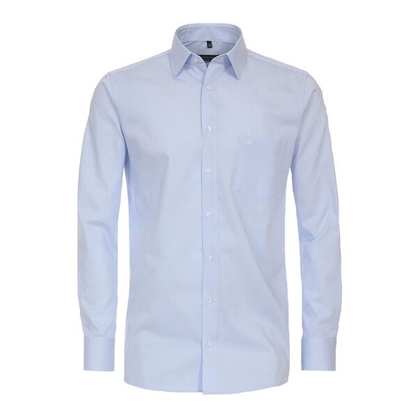 Casa Moda Narrow Stripe Business Shirt Sky-shop-by-brands-Beggs Big Mens Clothing - Big Men's fashionable clothing and shoes