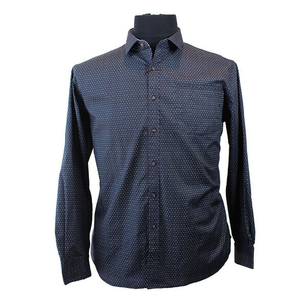 Berlin Web Satin Print Long Sleeve Shirt-shop-by-brands-Beggs Big Mens Clothing - Big Men's fashionable clothing and shoes