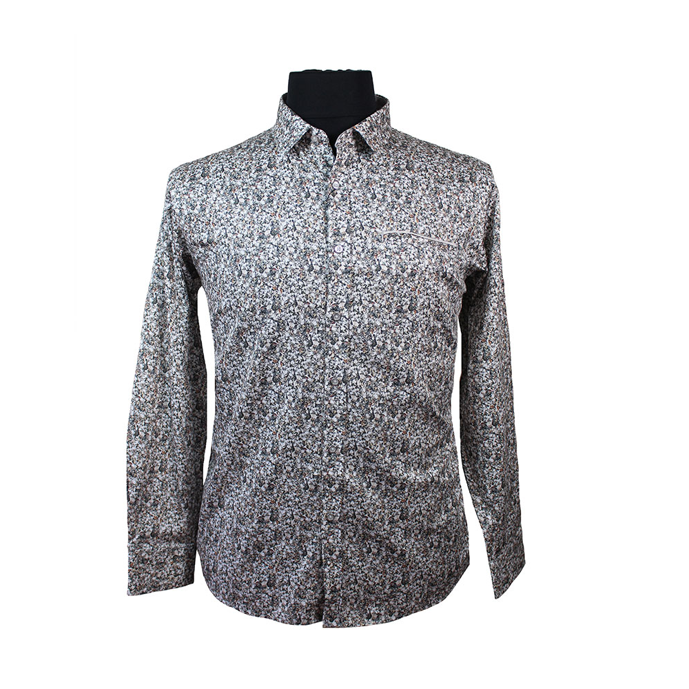 Berlin Naples Satin Print Beige Shirt