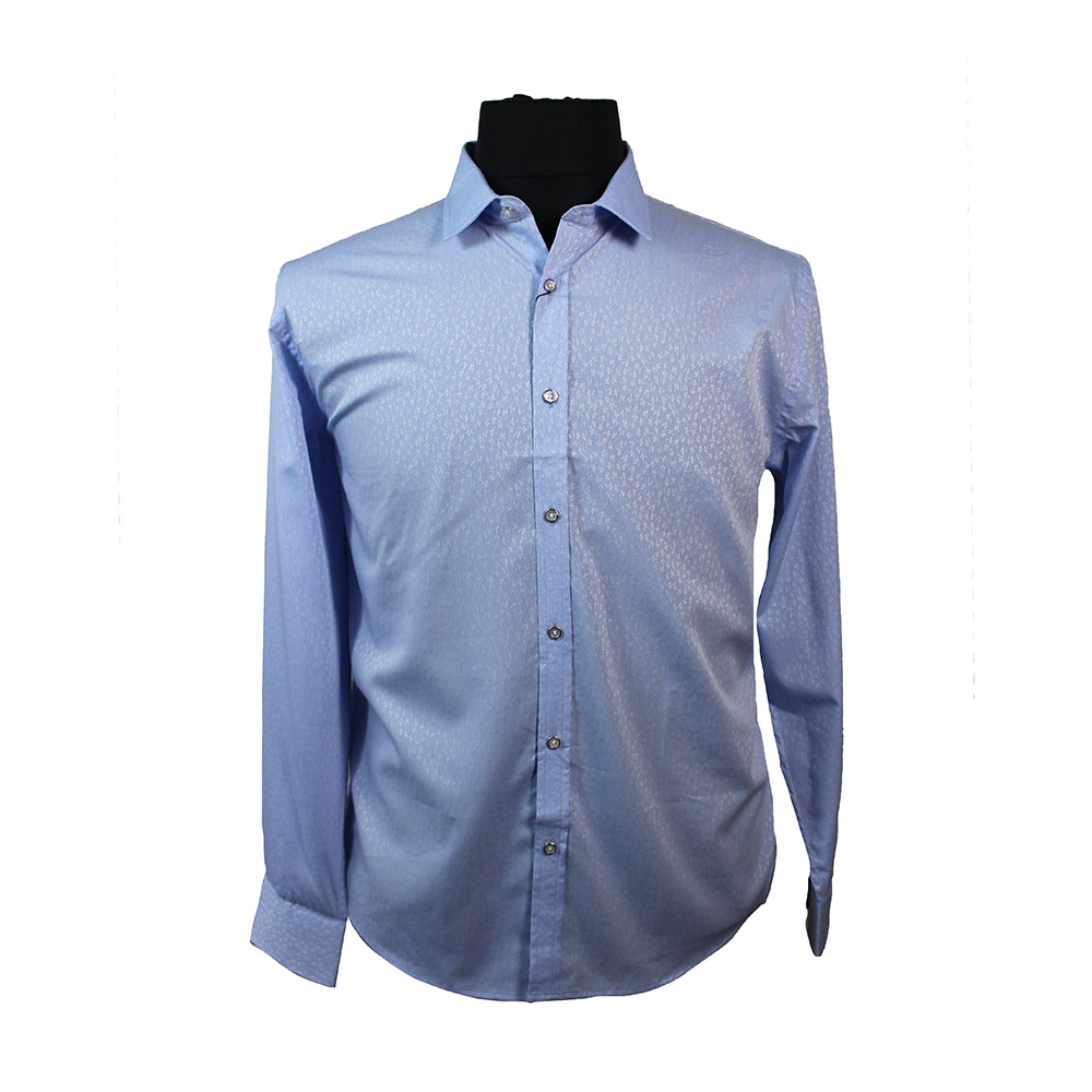 Berlin Jacquard Egyptian Cotton Shirt Blue