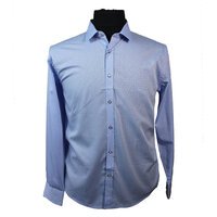 Berlin Jacquard Egyptian Cotton Shirt Blue