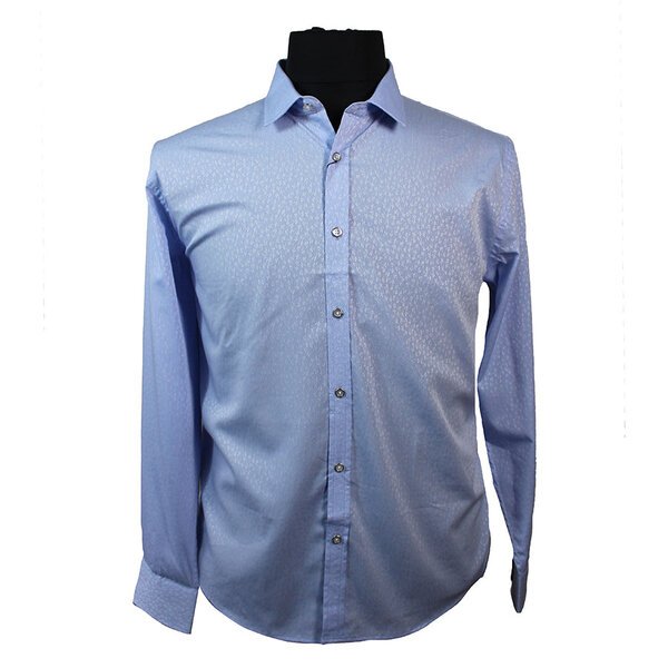 Berlin Jacquard Egyptian Cotton Shirt Blue-shop-by-brands-Beggs Big Mens Clothing - Big Men's fashionable clothing and shoes