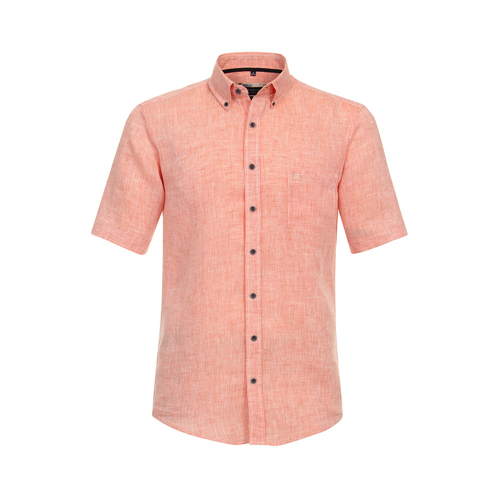 Casa Moda Linen Short Sleeve Shirt Tangerine