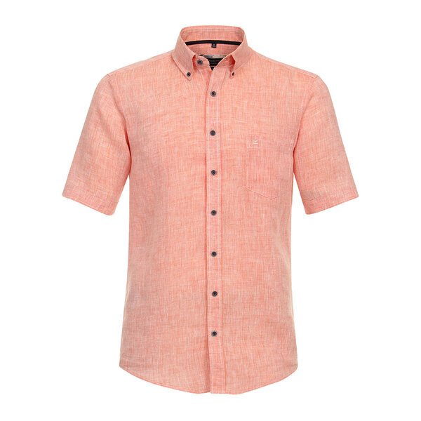 Casa Moda Linen Short Sleeve Shirt Tangerine-shop-by-brands-Beggs Big Mens Clothing - Big Men's fashionable clothing and shoes