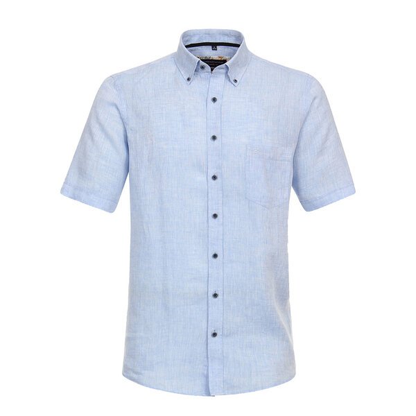 Casa Moda Linen Short Sleeve Shirt Sky-shop-by-brands-Beggs Big Mens Clothing - Big Men's fashionable clothing and shoes