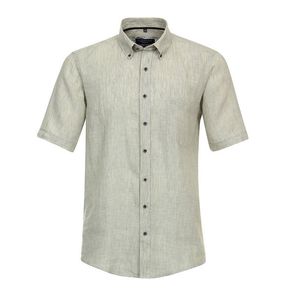 Casa Moda Linen Short Sleeve Shirt Sage Green-shop-by-brands-Beggs Big Mens Clothing - Big Men's fashionable clothing and shoes