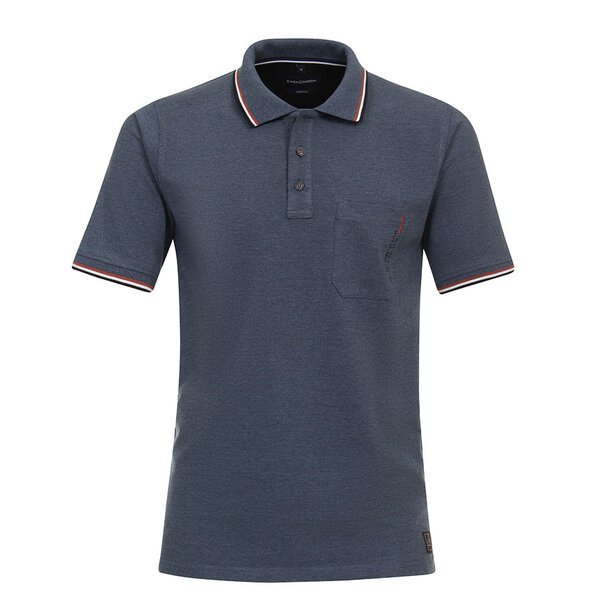 Casa Moda Stretch Cotton Mid Blue Polo-shop-by-brands-Beggs Big Mens Clothing - Big Men's fashionable clothing and shoes